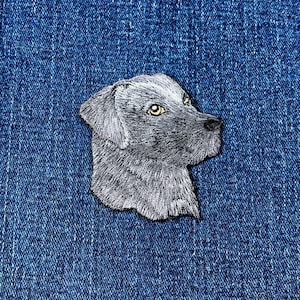 Black Lab Applique Patch - Labrador Retriever Dog Embroidered Badge 2-3/8&quot; (Iron on)