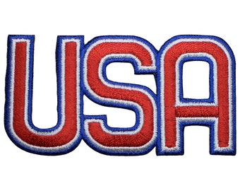 USA Letters Applique Patch - Olympics United States Script 3-1/8" (Iron on)