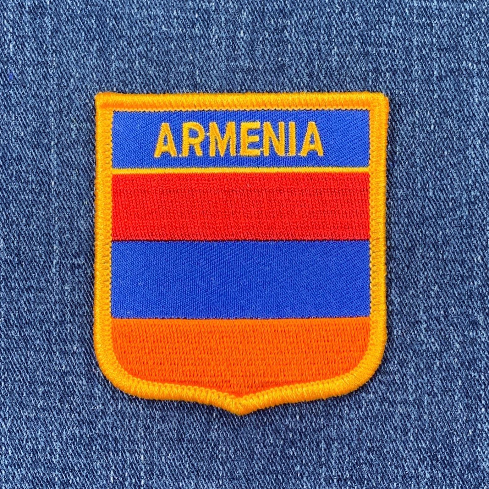 Armenia Flag Keychain - 100% Embroidered, 5x1.25 Inches, Durable Merrow Border, Steel Ring