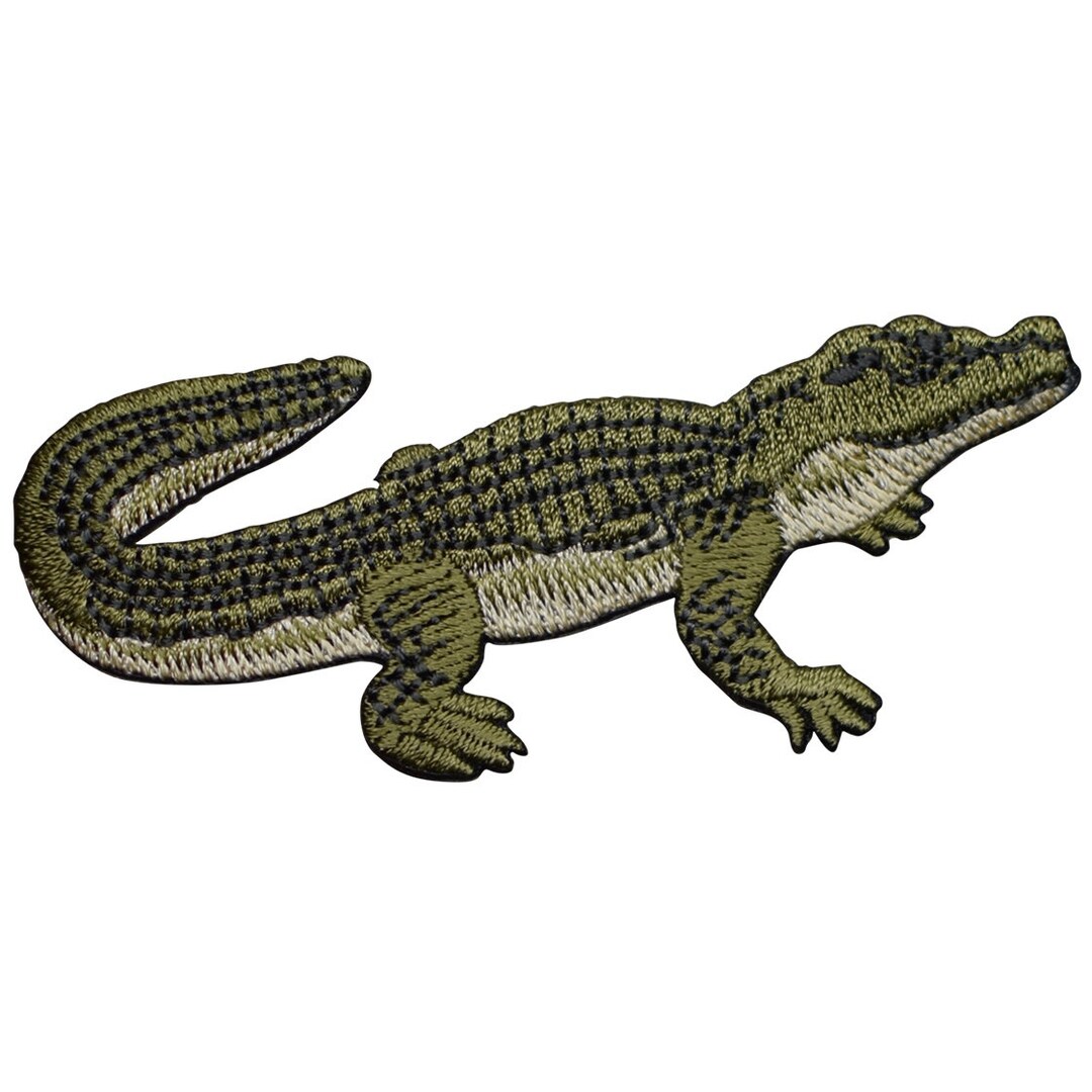 Alligator Applique Patch Crocodile Gator Animal Zookeeper 3.25 iron On