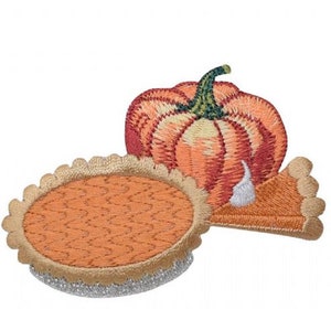 Pumpkin Pie Applique Patch - Food, Thanksgiving Badge 2.75" (Iron on)