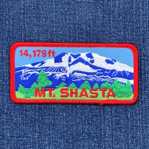 Mount Shasta Patch - Elevation 14,179 Feet Cascade Range Siskiyou Trinity California Embroidered Badge 4&quot; (Iron Or Sew On)