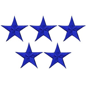 Star Applique Patch - Royal Blue 1.5&quot; (5-Pack, Iron on)