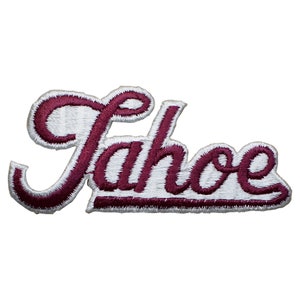 Vintage Lake Tahoe Patch - Maroon, White, California, Nevada 3-7/8&quot; (Sew on)