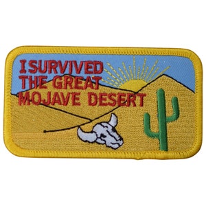 I Survived the Great Mojave Desert Patch - California Cactus 3-5/8&quot; (Iron On)