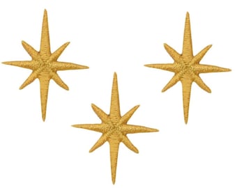 Mini Nativity Star Applique Patch - Space Galaxy Universe 1.25" (3-Pack, Iron on)