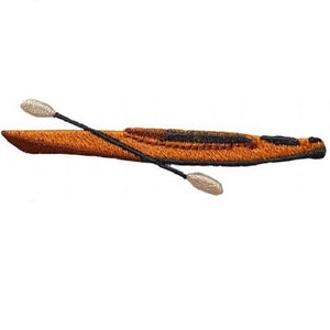 Kayak Applique Patch - Rowing Water Sports Embroidered Badge 2-3/4&quot; (Iron on)