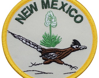 New Mexico Roadrunner Patch - Embroidered Southwest Desert Badge 3" (Iron On)