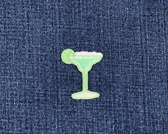 Parche bordado de Margarita y Lima - Insignia de cóctel, alcohol y tequila de 3,8 cm (para planchar)