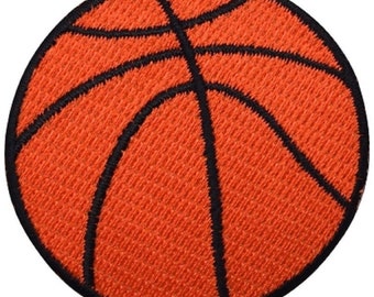 Basketball Applique Patch - Sports Ball Player Badge 2.25" (Iron or Sew On)