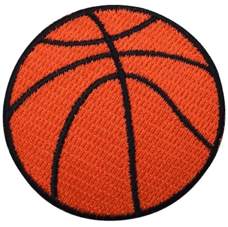 Basketball Applique Patch Sports Ball Player Badge 2.25 Iron or Sew On image 1