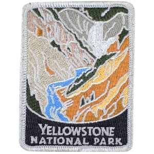 Yellowstone National Park Patch - Wyoming, Old Faithful Badge 3&quot; (Iron on)
