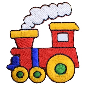 Train Applique Patch - Embroidered Steam Locomotive Conductor Badge 2.25" (Iron On)