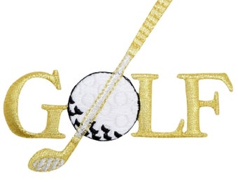 Golf Applique Patch - Gold/Silver, Links, Golfing Badge 3.5" (Iron on)