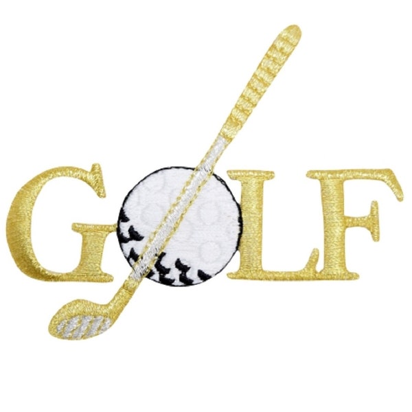 Golf Applique Patch - Gold/Silver, Links, Golfing Badge 3.5" (Iron on)
