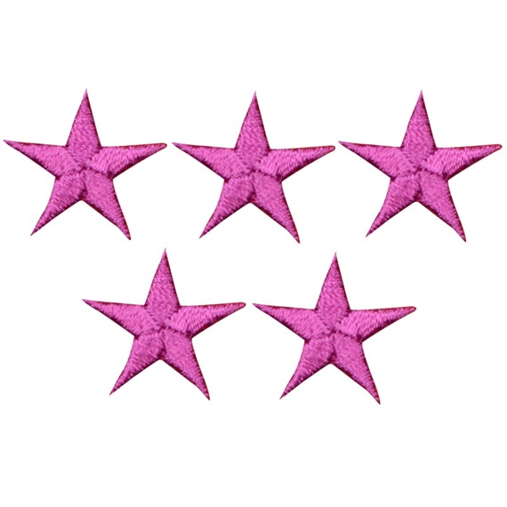 Vintage Hot Pink Electric Star Iron-on Embroidery Patch #5044