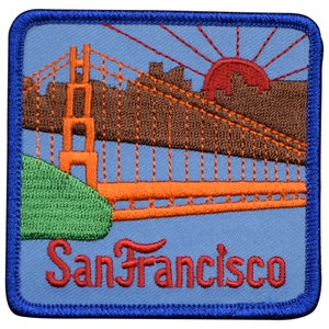 San Francisco Patch - Golden Gate Bridge, California Sunset Badge 3&quot; (Iron on)