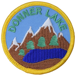Donner Lake California Patch - CA Tahoe Nature Hiking Badge 2.5&quot; (Iron on)