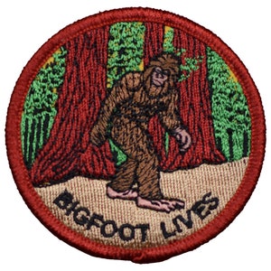 Bigfoot Patch - Sasquatch, Forest, Bigfoot Lives 2.5" (Iron on)