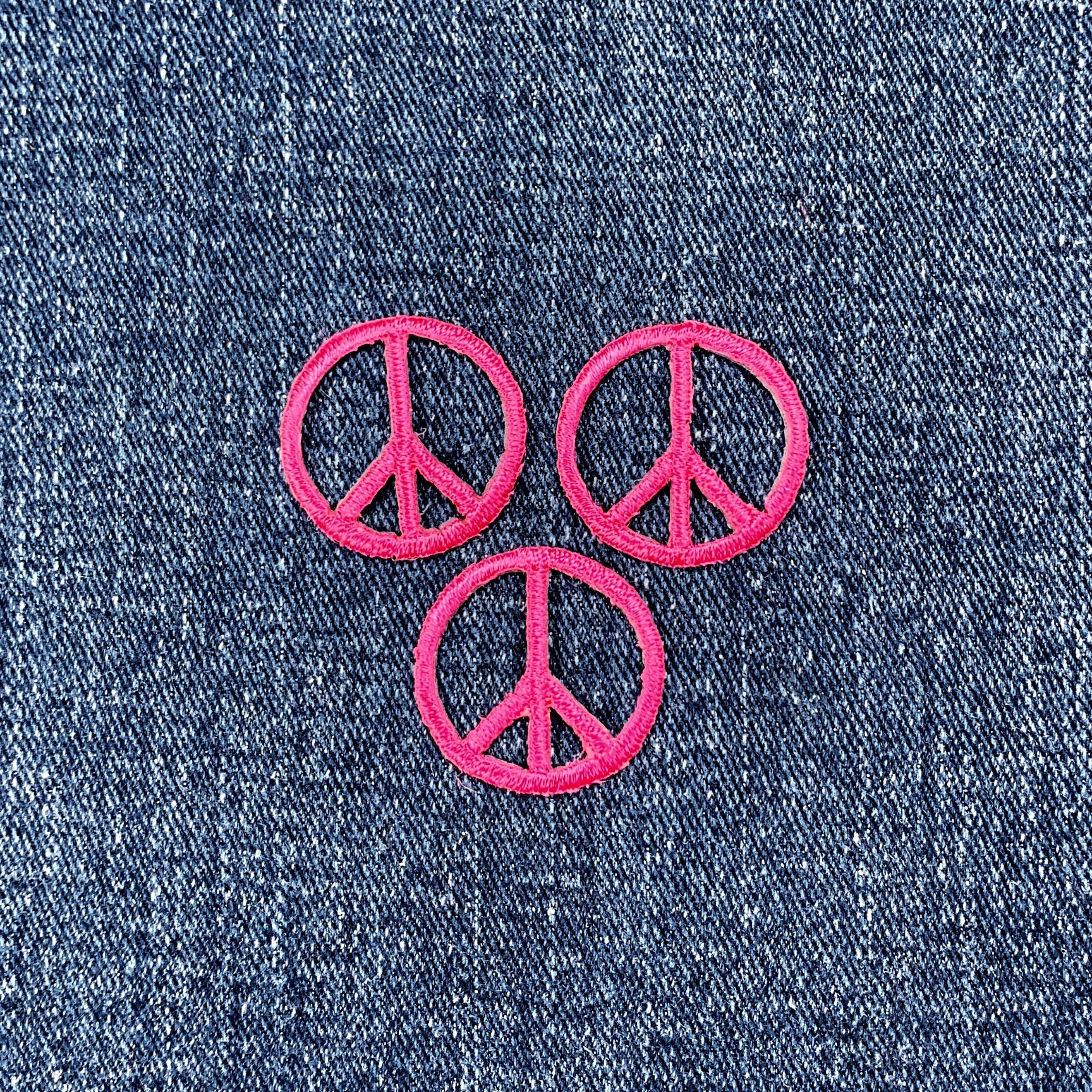 Peace Zeichen Rosa Aufnäher Zum Aufbügeln Oder Aufnähen Bügelbild