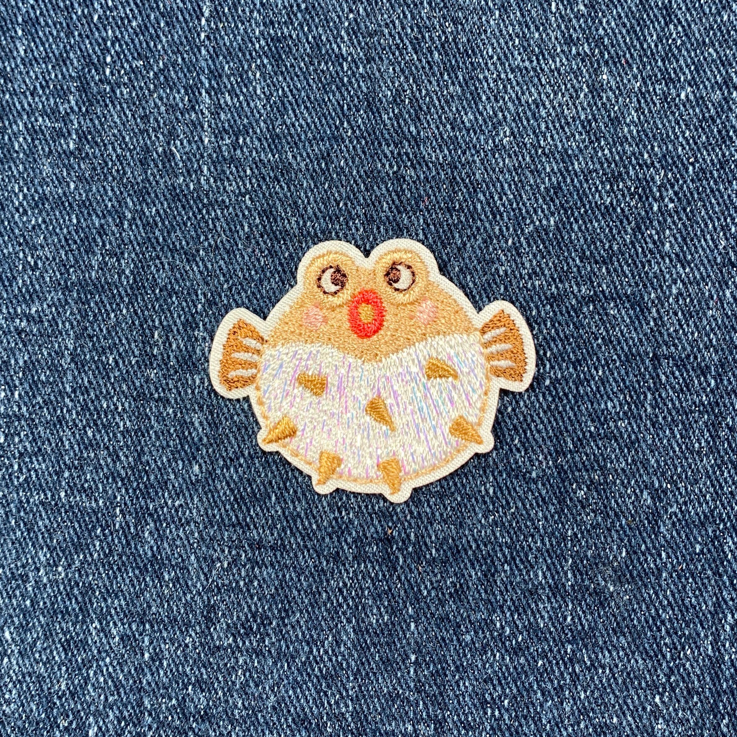 Small Puffer Fish Applique Patch - Balloonfish Blowfish Bubblefish 1.5 ...