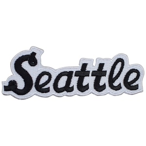 Seattle Patch - Black & White Washington Badge 4.25&quot; (Iron or Sew On)