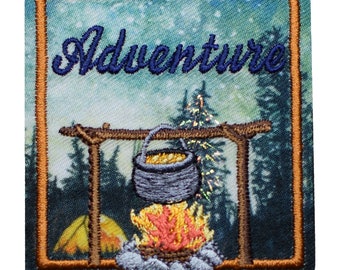 Adventure Patch - Camping, Hiking, Nature Badge 2.25" (Iron on)