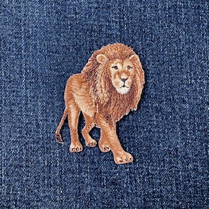 Lion Applique Patch - Embroidered Animal Badge 2.75" (Iron On)