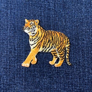 Tiger Applique Patch -Embroidered Animal Badge 2-5/8" (Iron On)