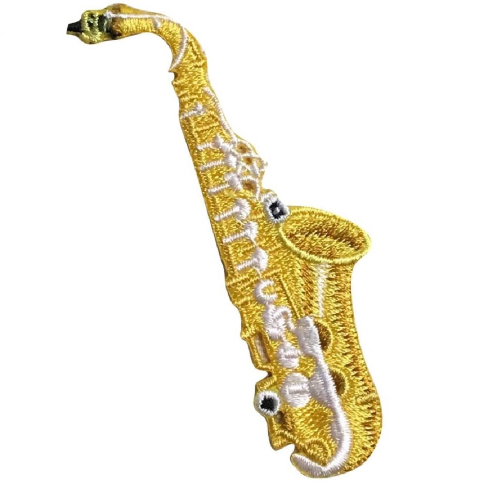 Saxophone Applique Patch Brass Music Instrument Band Badge Etsy