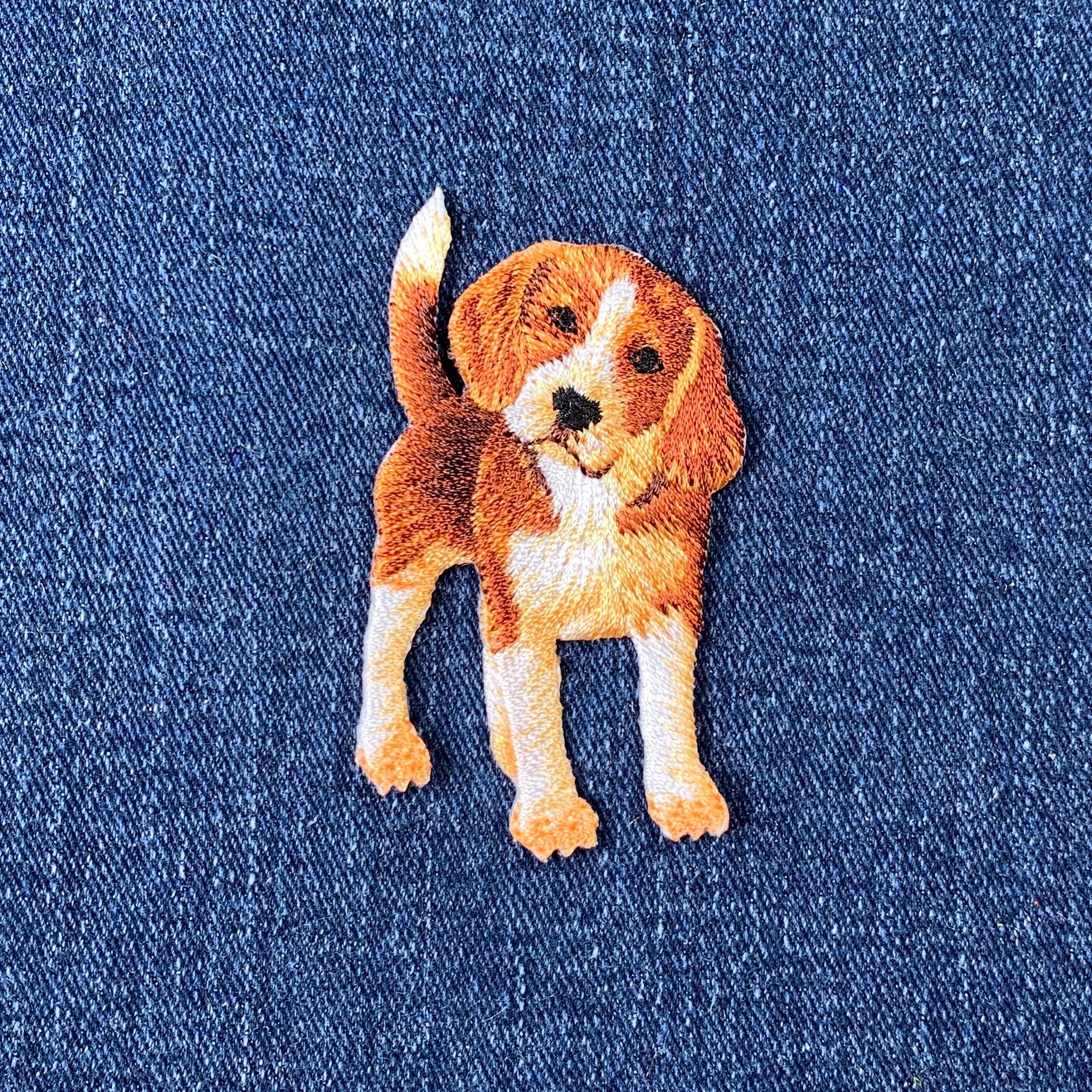 Beagle Iron-On Patch - Cute Dog Applique For Hats, Jackets & Crafts
