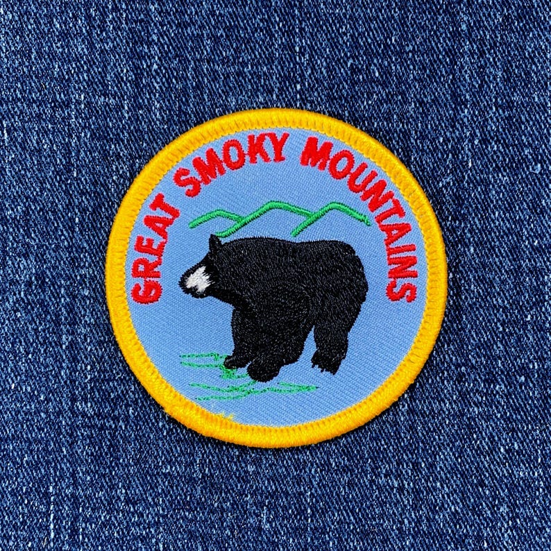 Great Smoky Mountains Patch - Embroidered Black Bear & Appalachian Trail Badge 2.5" (Iron On) image 1