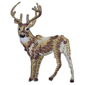 Small Deer Applique Patch - White Tail Buck Animal Hunting Badge 2&quot; (Iron on)