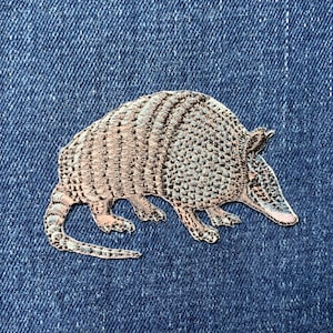 Armadillo Applique Patch - Embroidered Animal Badge 2.5" (Iron On)