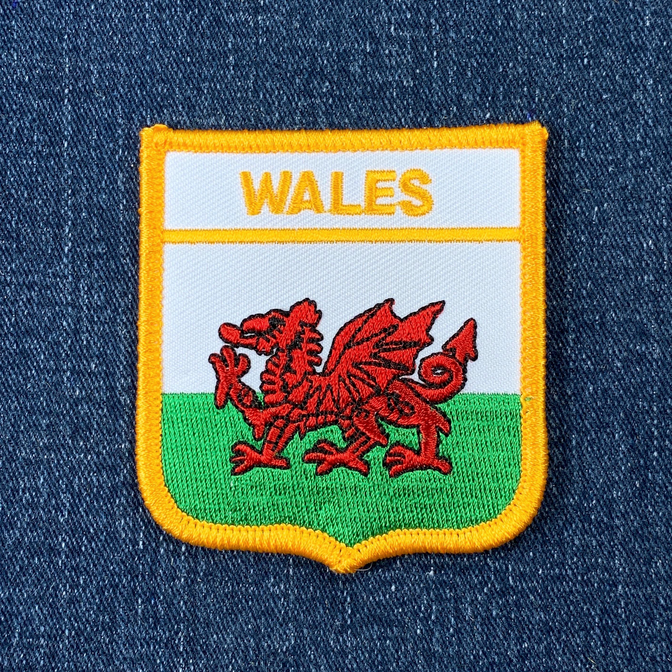 EmbTao Wales Flag Patch - 3.4x2.4 Inch Embroidered Iron-On Or Sew-On Morale Patch
