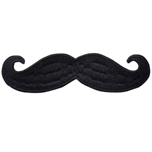 Écusson appliqué à moustache - Accessoires de toilette pour hommes, guidon, poils du visage 4 pouces (fer sur)