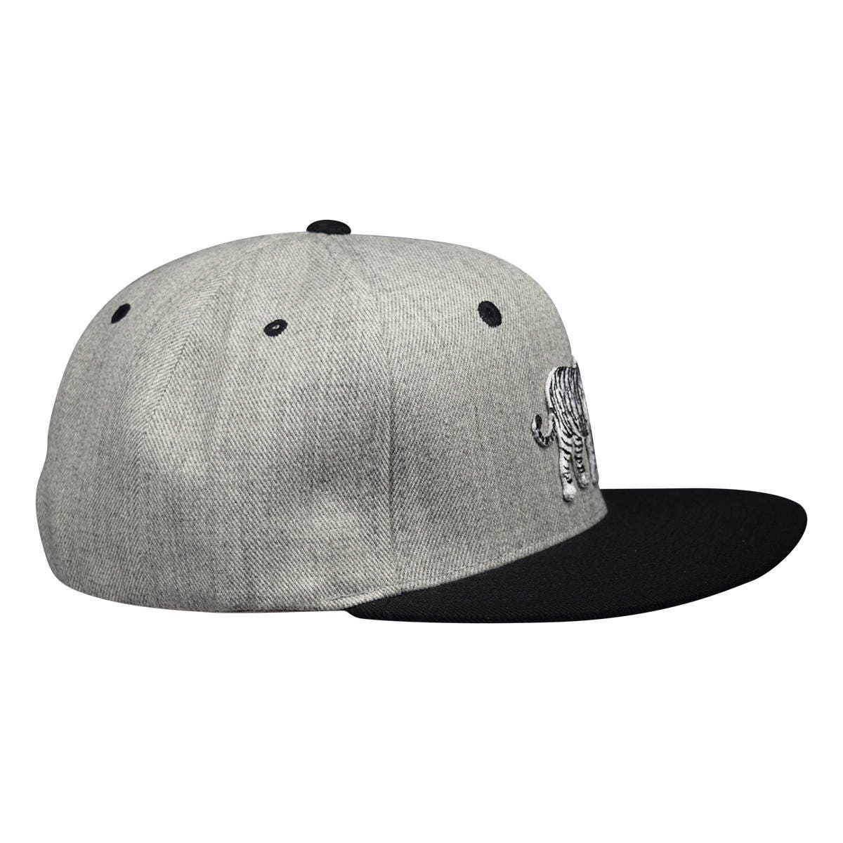 White Tiger Snapback Hat Heather Gray 
