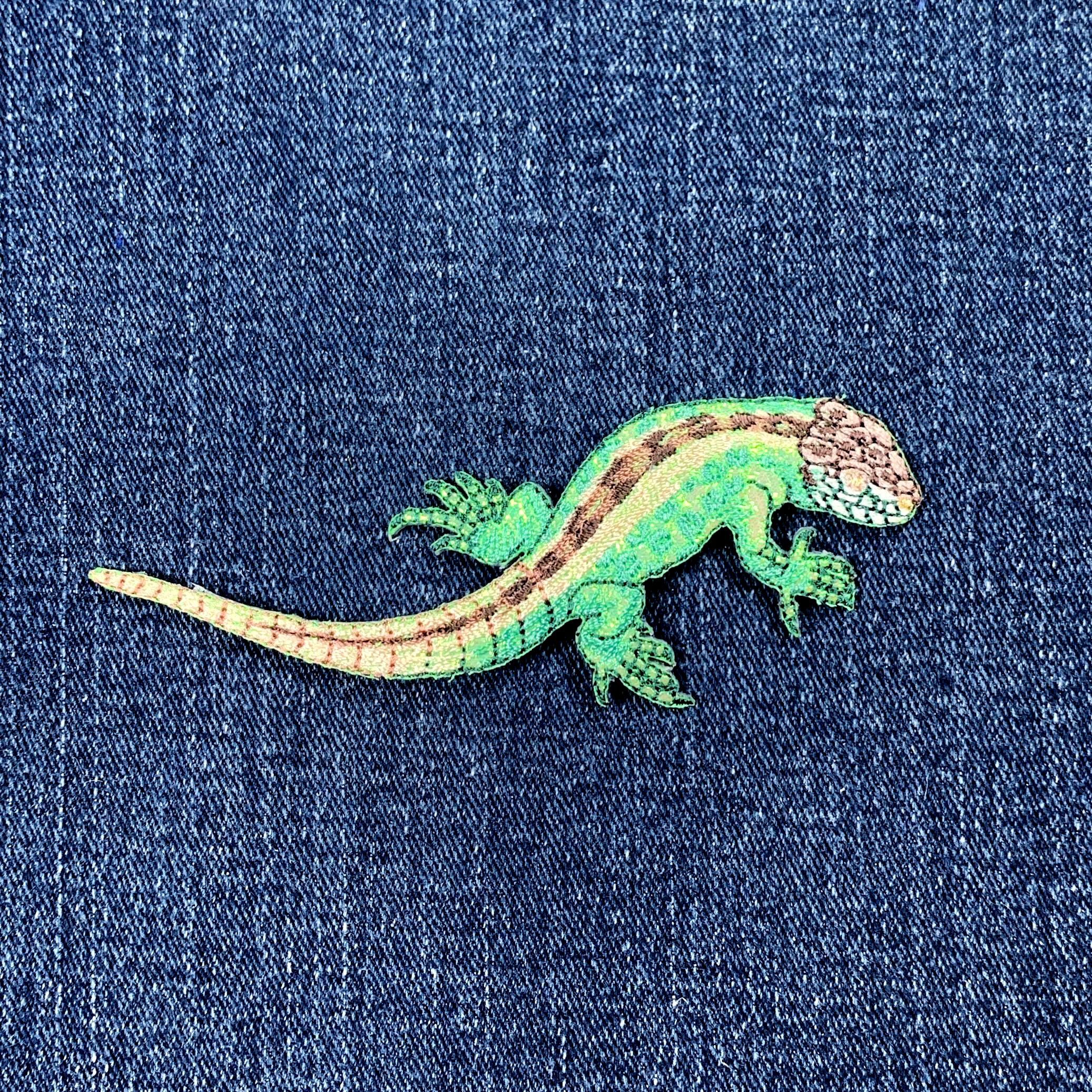 Shiny Lizard Applique Patch - Embroidered Reptile Badge 4" (iron On) - Etsy