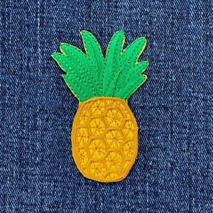 Pineapple Applique Patch - Embroidered Tropical Fruit Badge 2.5" (Iron On)
