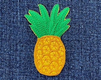 Pineapple Applique Patch - Embroidered Tropical Fruit Badge 2.5" (Iron On)