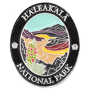 Médaillon pour bâton de marche du parc national d'Haleakala - Badge de collectionneur de randonnée Maui, Hawaï