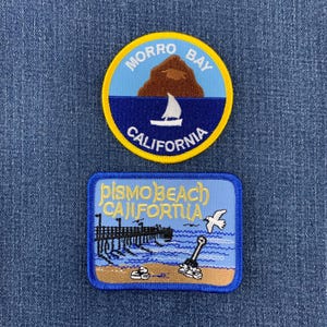 2-Pack Central Coast California Patch Set - Embroidered Pismo Beach & Morro Bay Badges (Iron On)