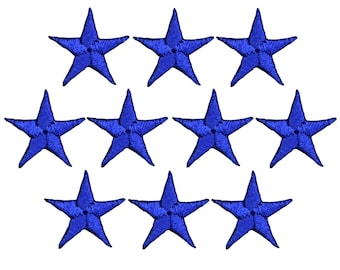 Star Applique Patch - Royal Blue 5/8" (10-Pack, Iron on)
