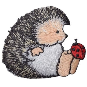 Hedgehog Applique Patch - Ladybug, Insect, Bug Badge 2.25&quot; (Iron on)
