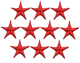 Star Applique Patch - Red 5/8" (10-Pack, Iron on)