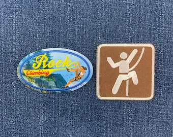 2er-Pack Kletteraufnäher-Set – Gestickte Bergsteigerabzeichen (zum Aufbügeln)