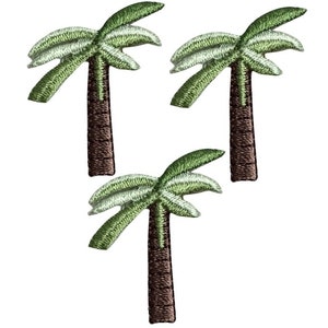 Mini Palm Tree Applique Patch - Tropical Island Beach 1.25&quot; (3-Pack, Iron on)