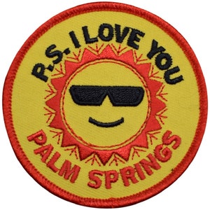 Palm Springs Aufnäher - California Sun, P.S. Ich liebe dich 3"(Bügelbild)