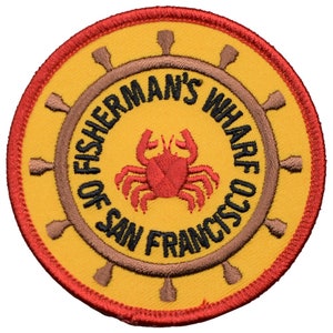 San Francisco Patch - Fisherman's Wharf Crab California CA Badge 3" (Iron on)