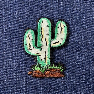 Saguaro Cactus Applique Patch - Embroidered Desert Badge 2.5" (Iron On)